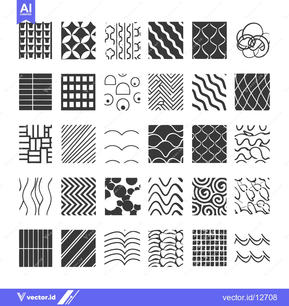 Premium Vector dari A Collection of 28 Black and White Geometric Patterns