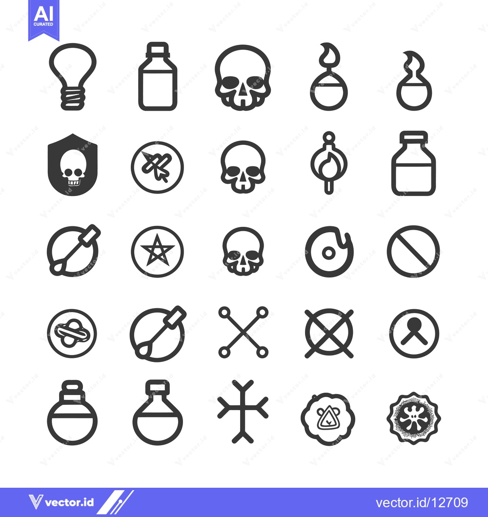 Premium Vector dari A Collection of 28 Black and White Icons with Various Shapes and Symbo