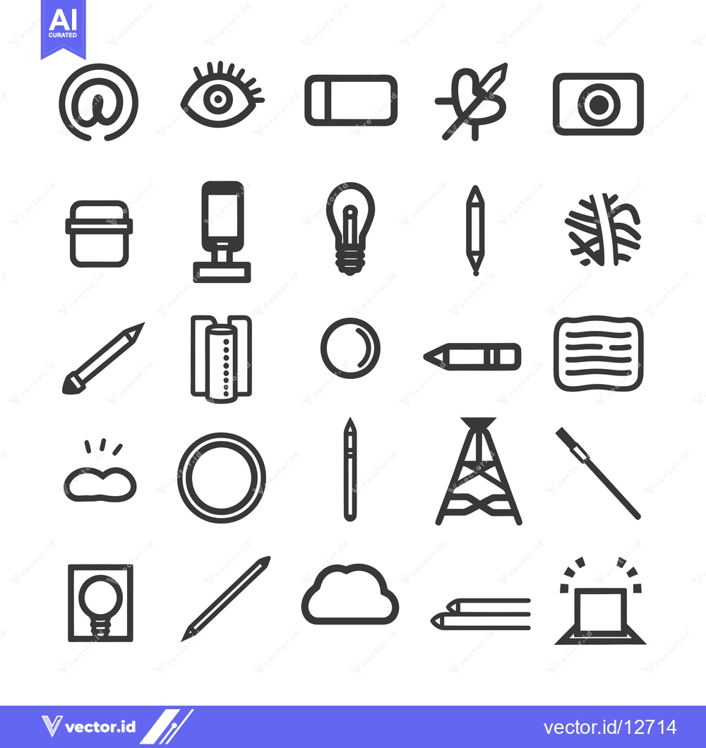 Premium Vector of A Collection of 28 Diverse Black Line Icons on a White Background
