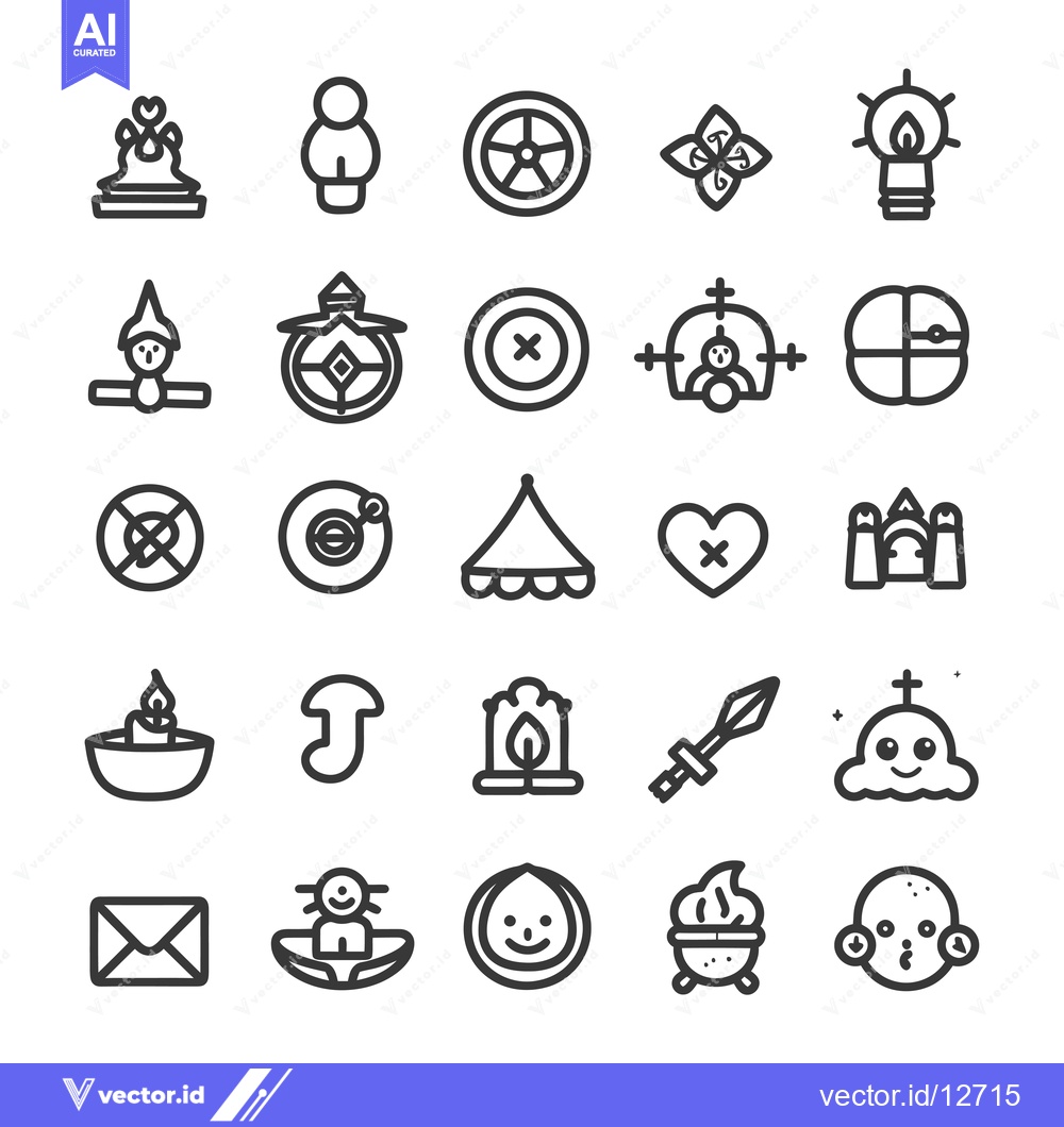Premium Vector dari A Collection of 28 Diverse Line Art Icons