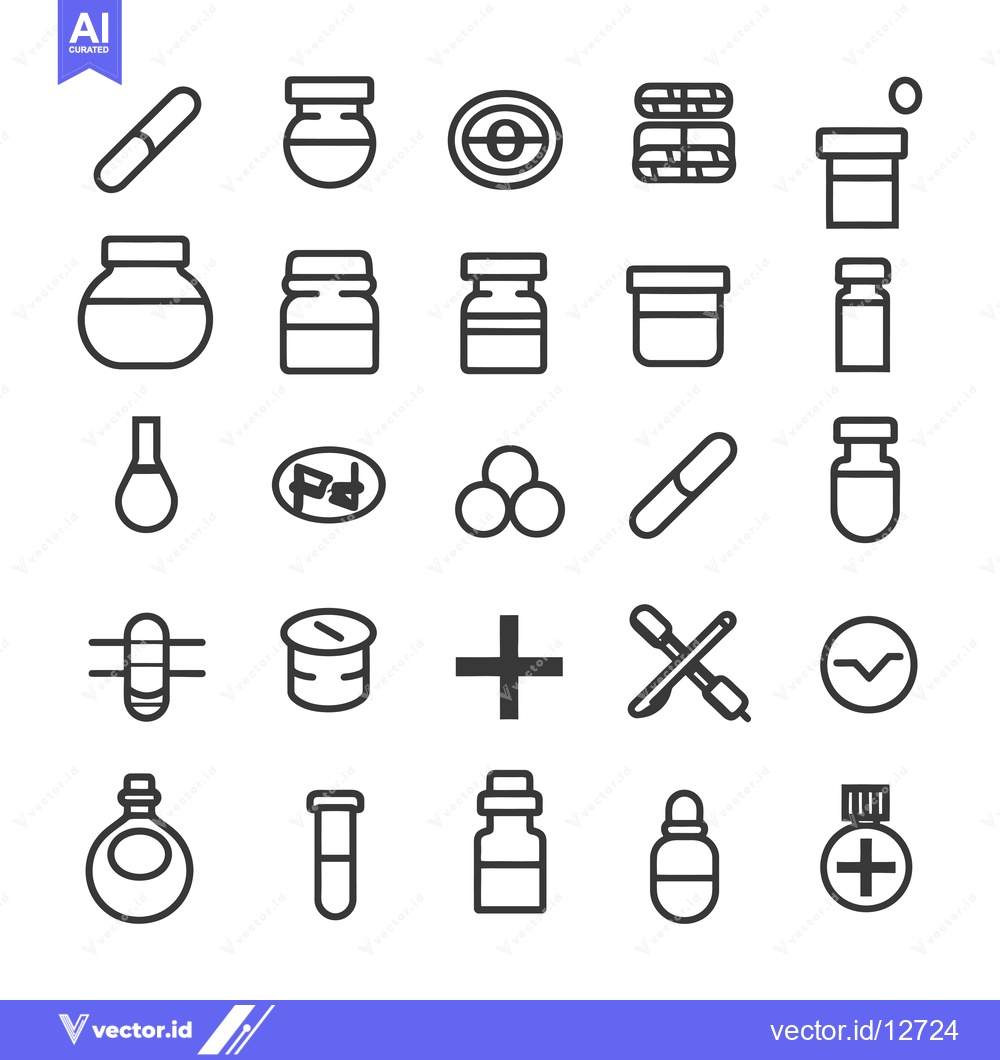 Premium Vector of A Collection of 28  Line Icons Related to Medical Supplies, Medication