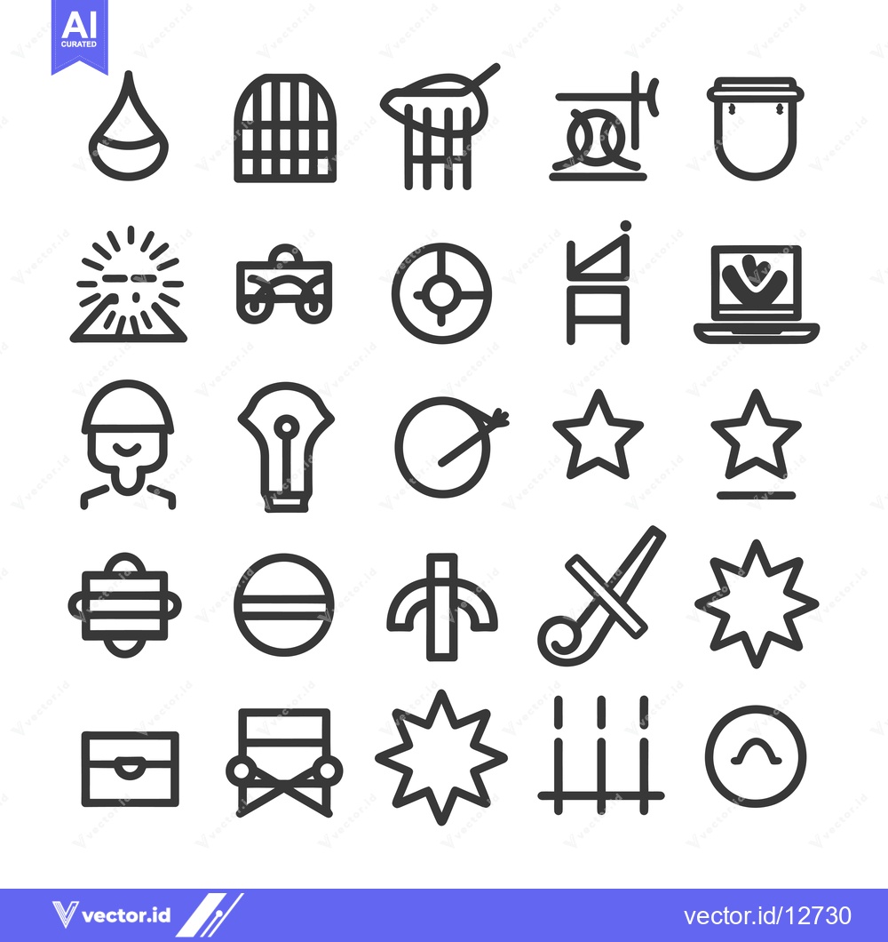 Premium Vector of A Collection of 28 Simple Black Line Icons