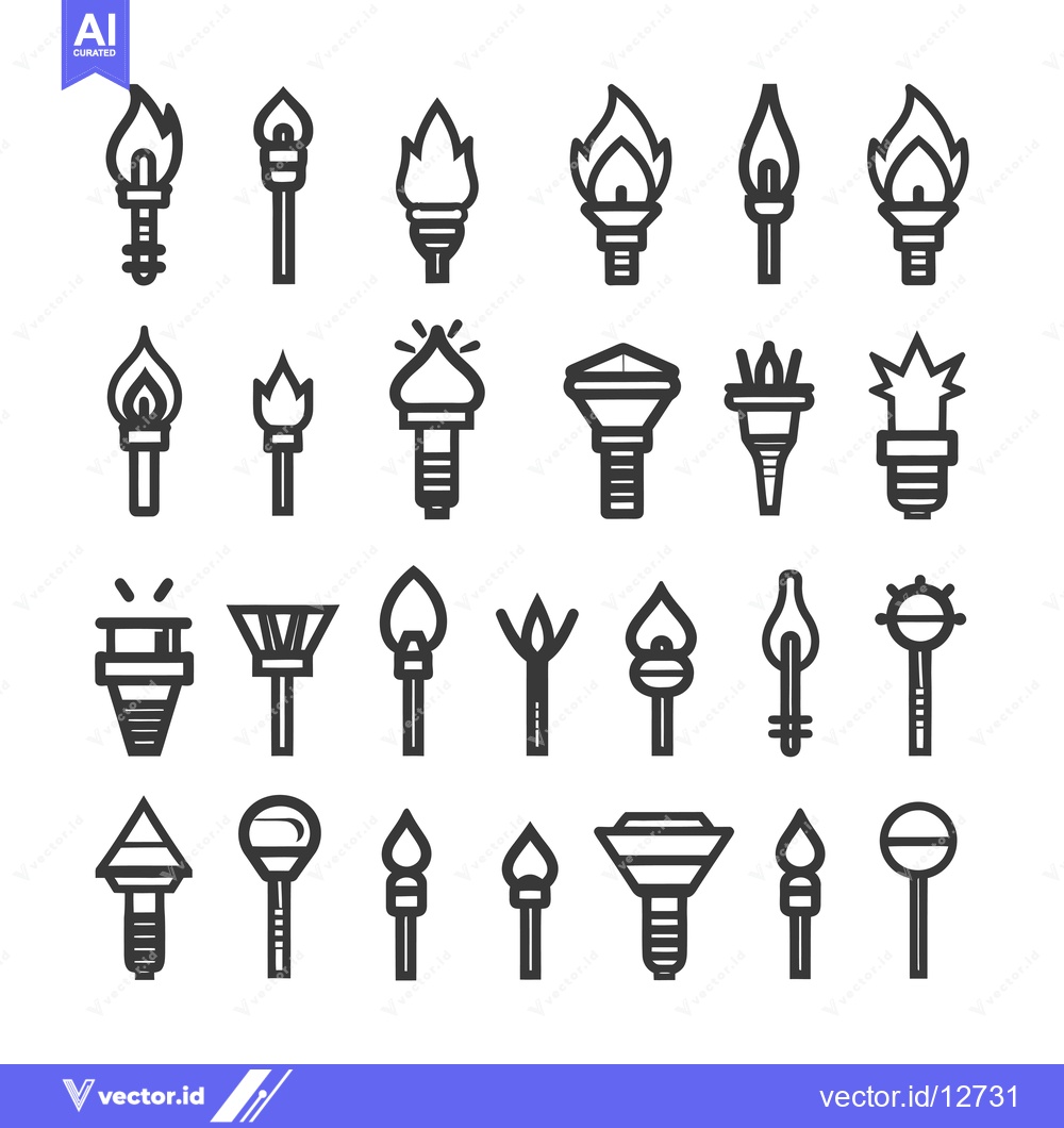 Premium Vector of A Collection of 28  Torch and Light Bulb Icons