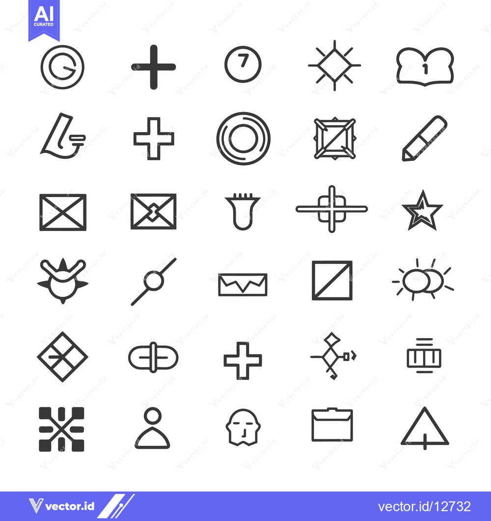 Premium Vector dari A Collection of 28 Unique Black and White Line Icons