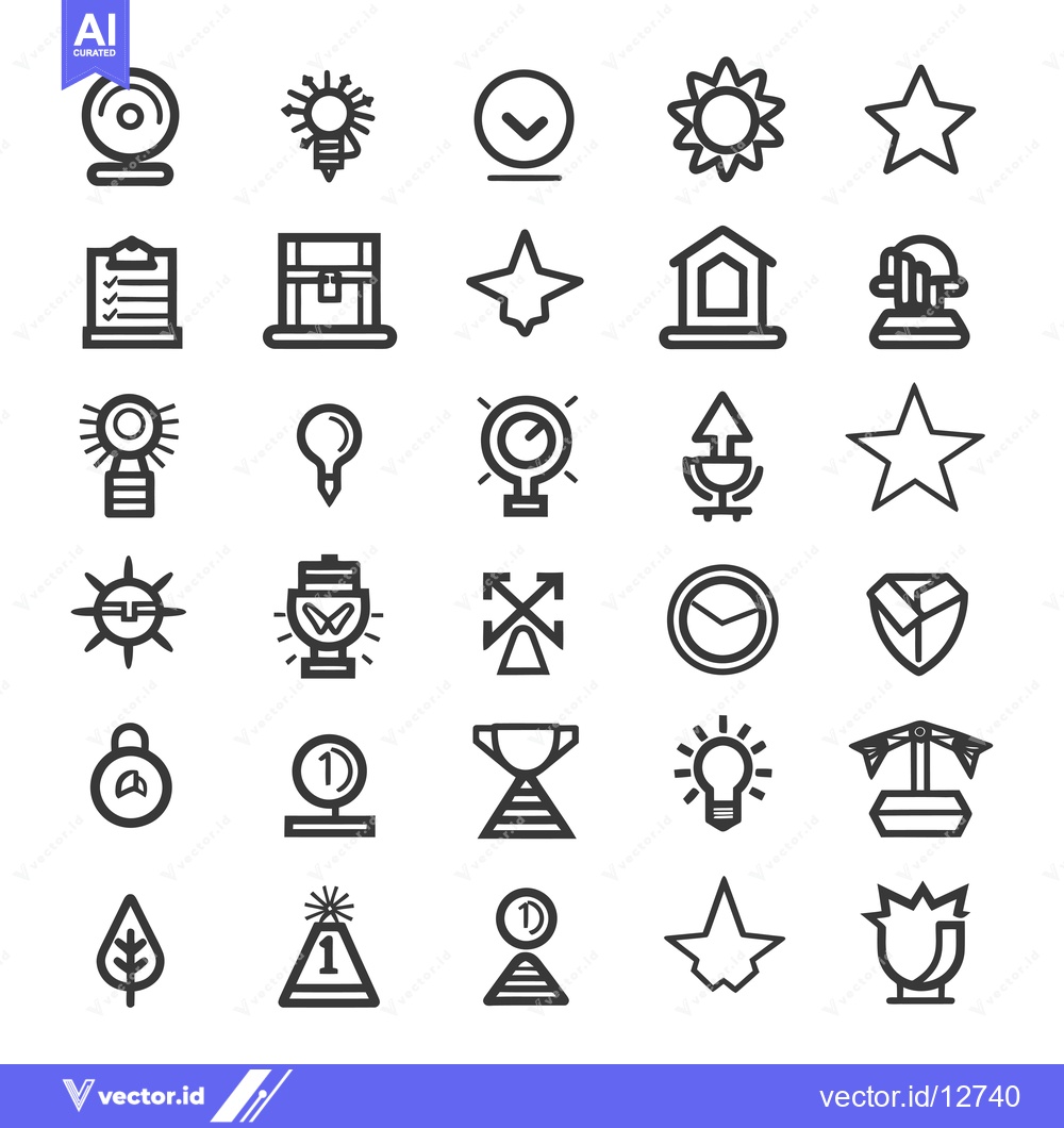 Premium Vector of A Collection of 30 Line Icons for Various Concepts