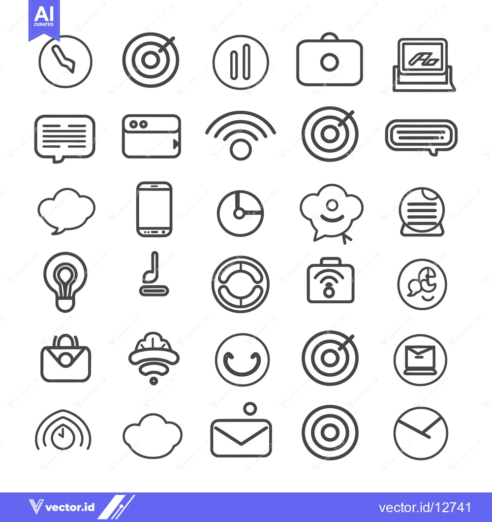 Premium Vector of A Collection of 30 Line Icons for Web and Mobile Applications