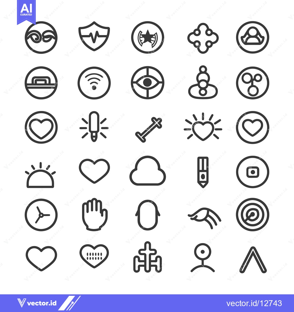 Premium Vector of A Collection of 30 Simple Line Icons for Various Concepts