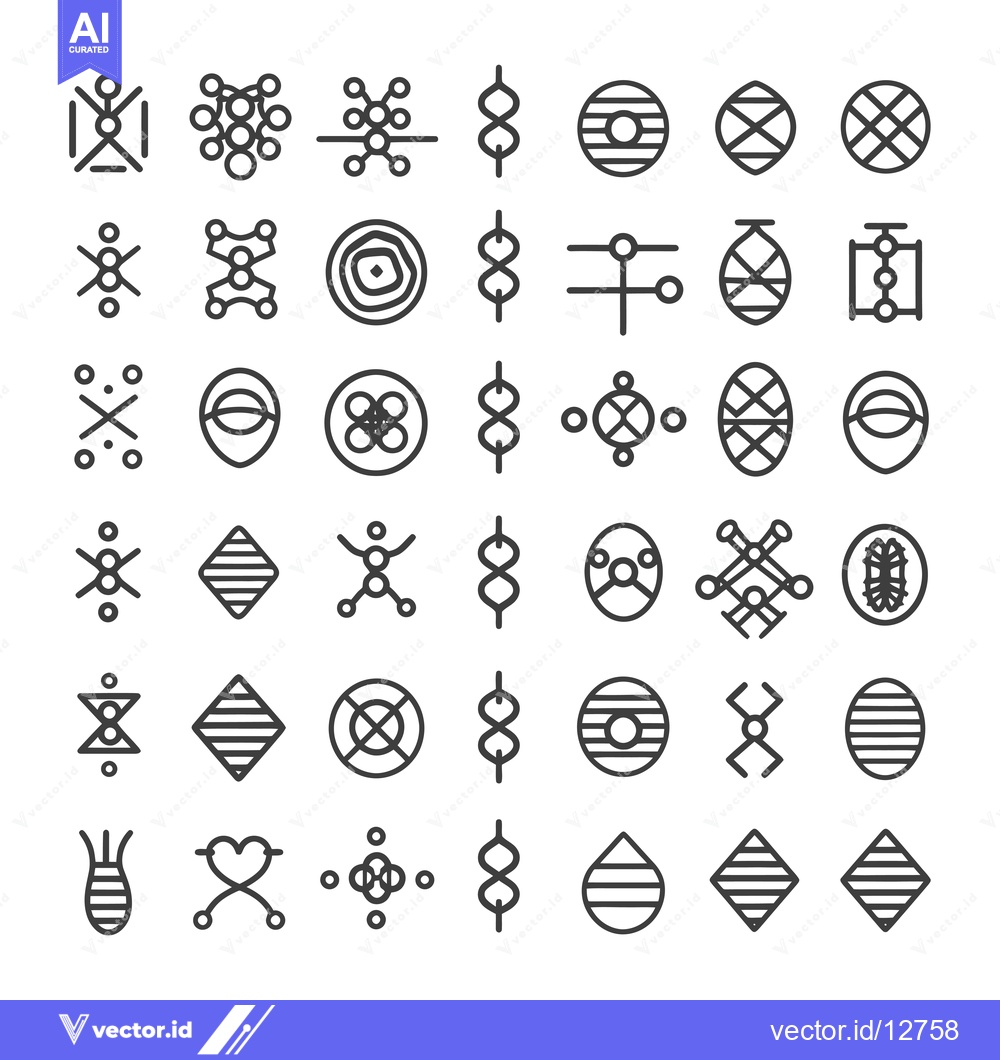 Premium Vector dari A Collection of 48 Abstract Geometric Symbols