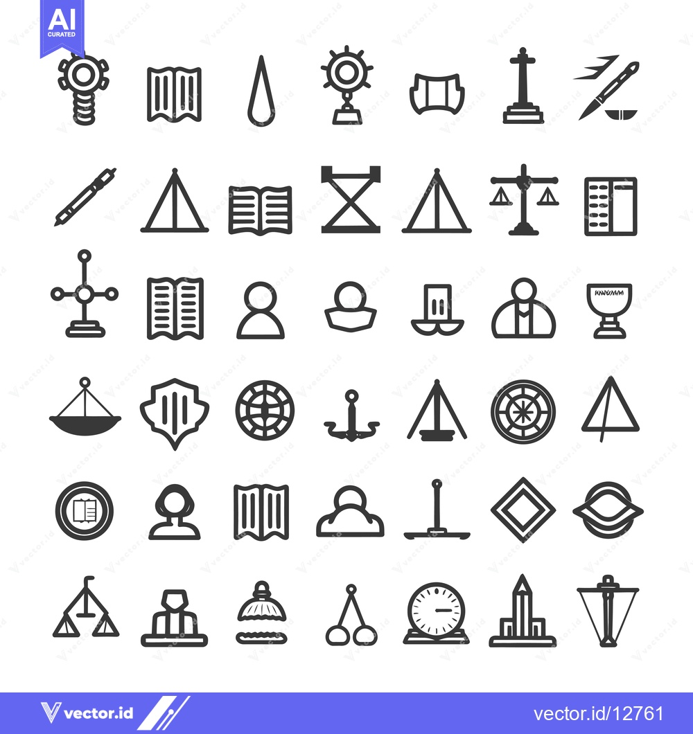 Premium Vector of A Collection of 48 Diverse and Abstract Line Icons