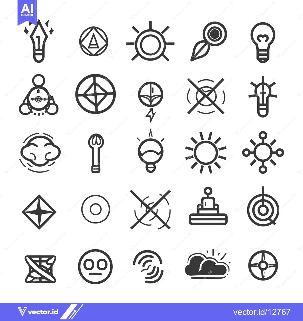 Premium Vector dari A Collection of Abstract and Geometric Line Art Icons