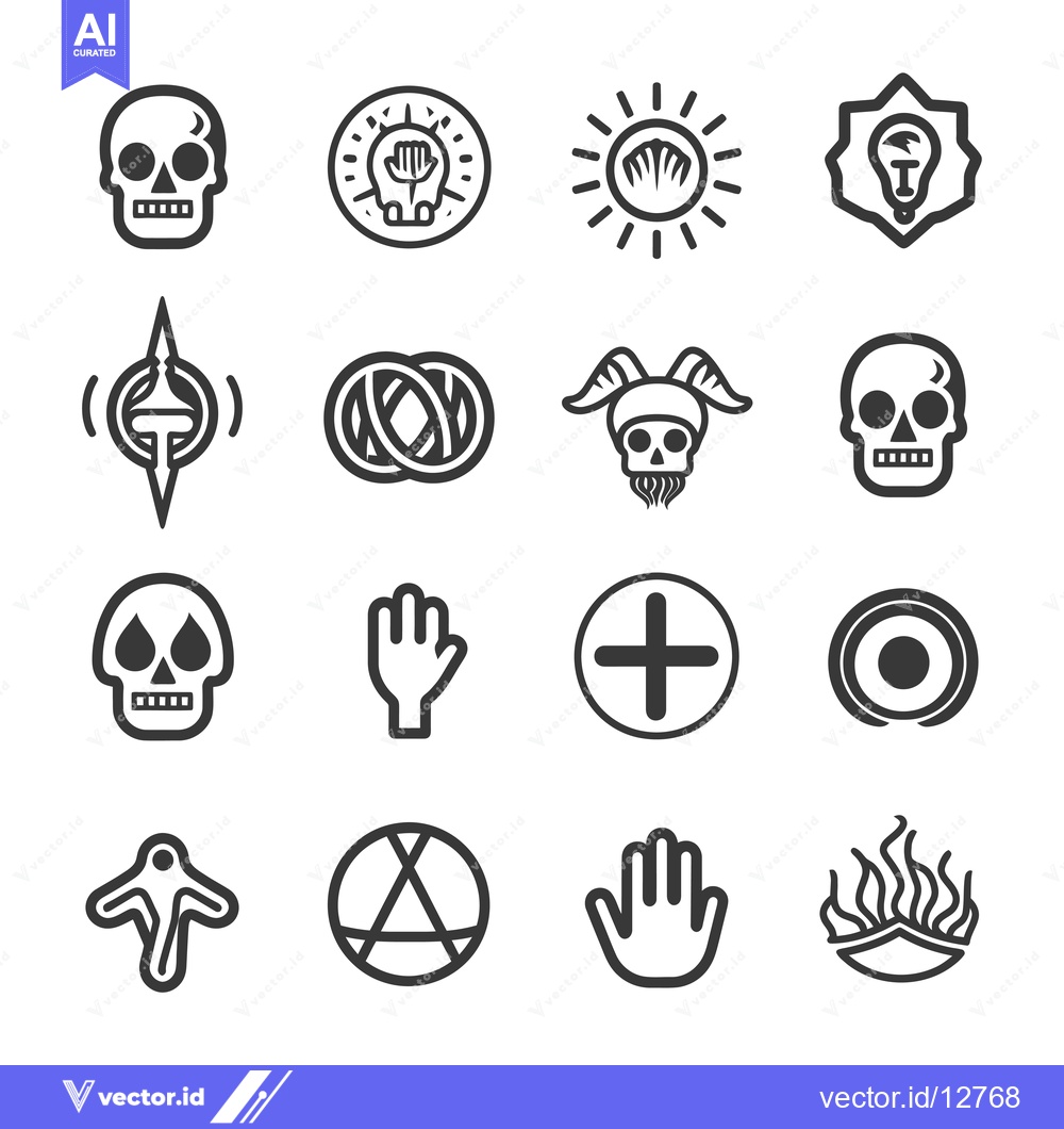 Premium Vector dari A Collection of Abstract and Symbolic Line Art Icons