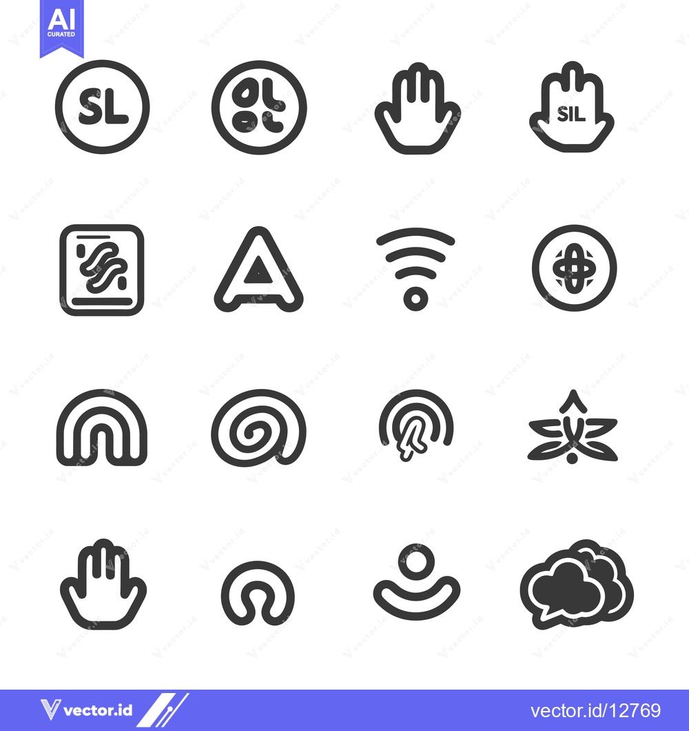 Premium Vector dari A Collection of Abstract Black and White Vector Icons