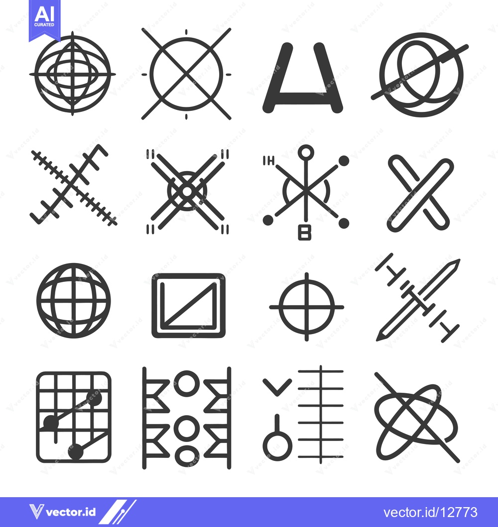 Premium Vector of A Collection of Abstract Geometric Shapes and Symbols