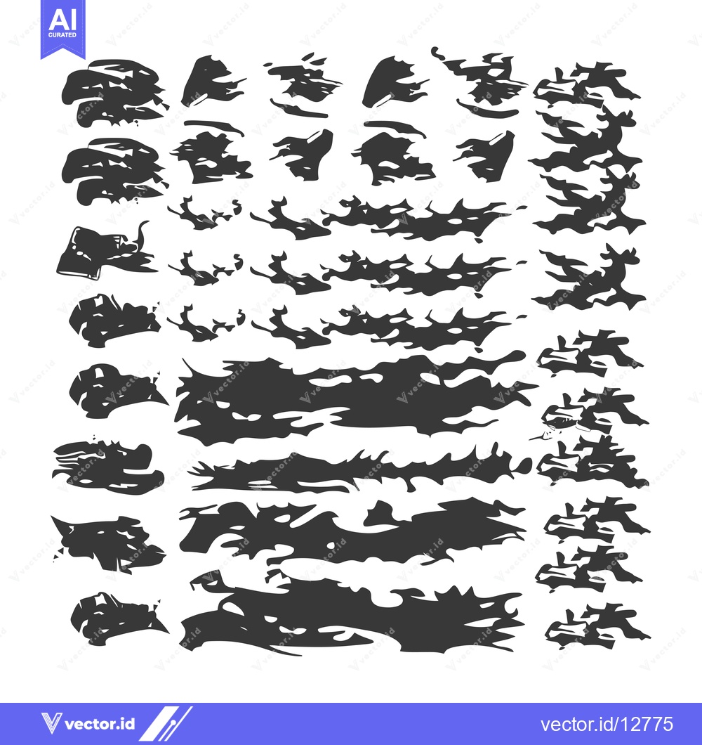 Premium Vector dari A Collection of Abstract Hand-Drawn Black Ink Shapes