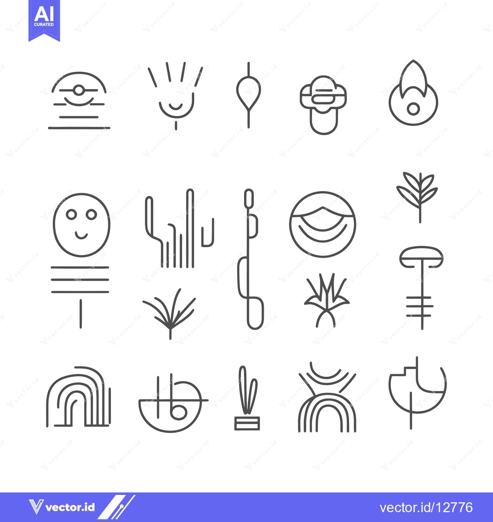 Premium Vector of A Collection of Abstract Line Art Designs