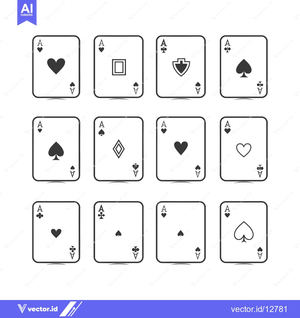 Premium Vector dari A Collection of Aces from a Standard Deck of Playing Cards