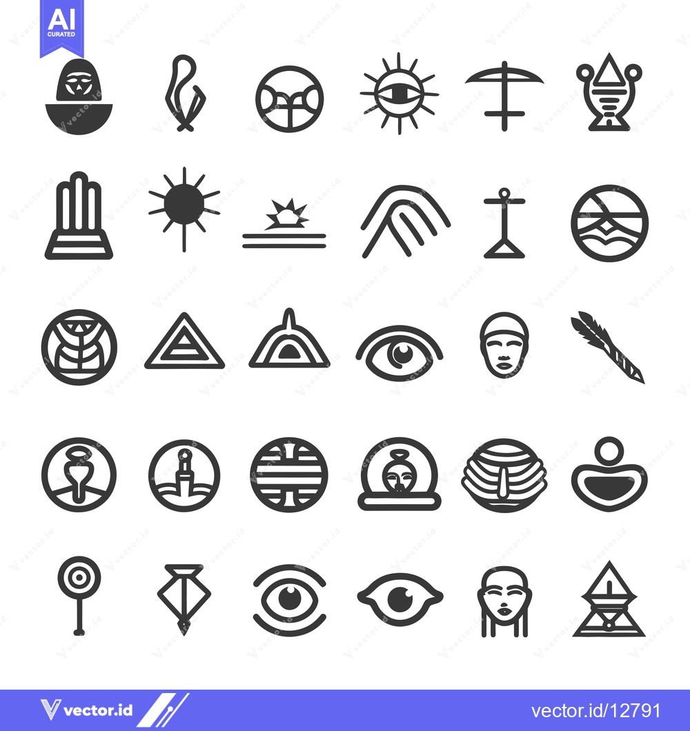 Premium Vector dari A Collection of Ancient Egyptian Symbols and Hieroglyphs