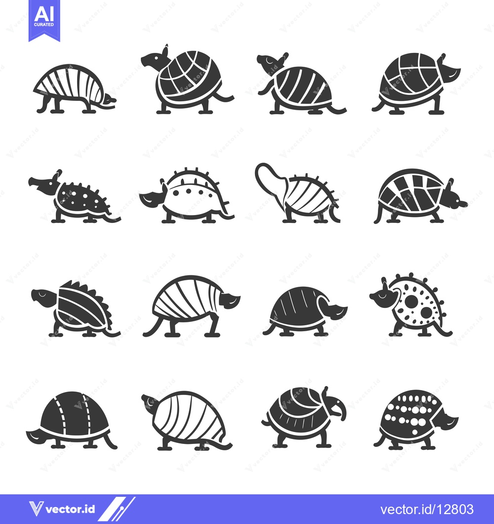 Premium Vector dari A Collection of Armadillo Silhouettes in Various Poses