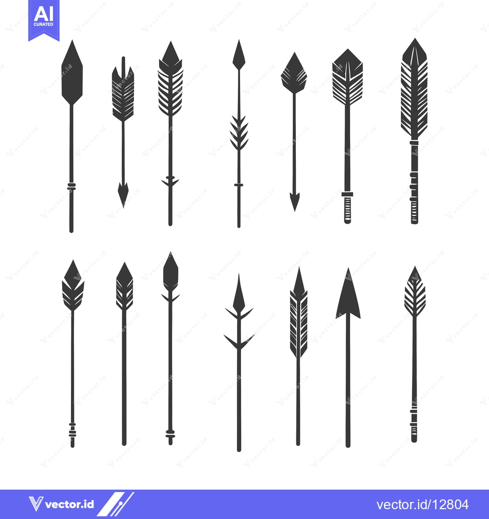 Premium Vector of A Collection of  Arrow and Spearhead Designs