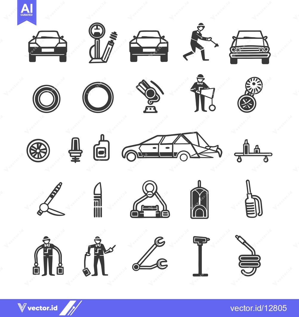 Premium Vector dari A Collection of Automotive Repair Icons