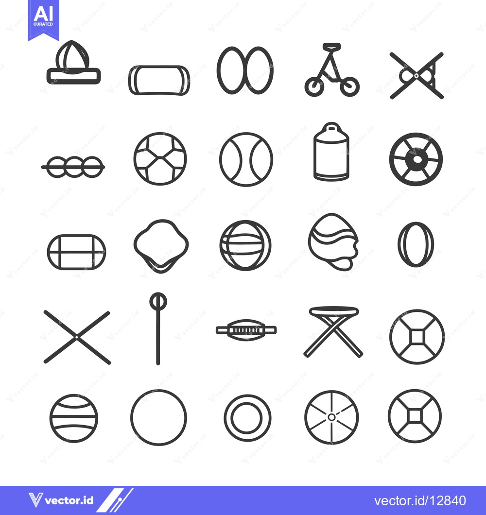 Premium Vector dari A Collection of Black and White Circular Shapes and Objects