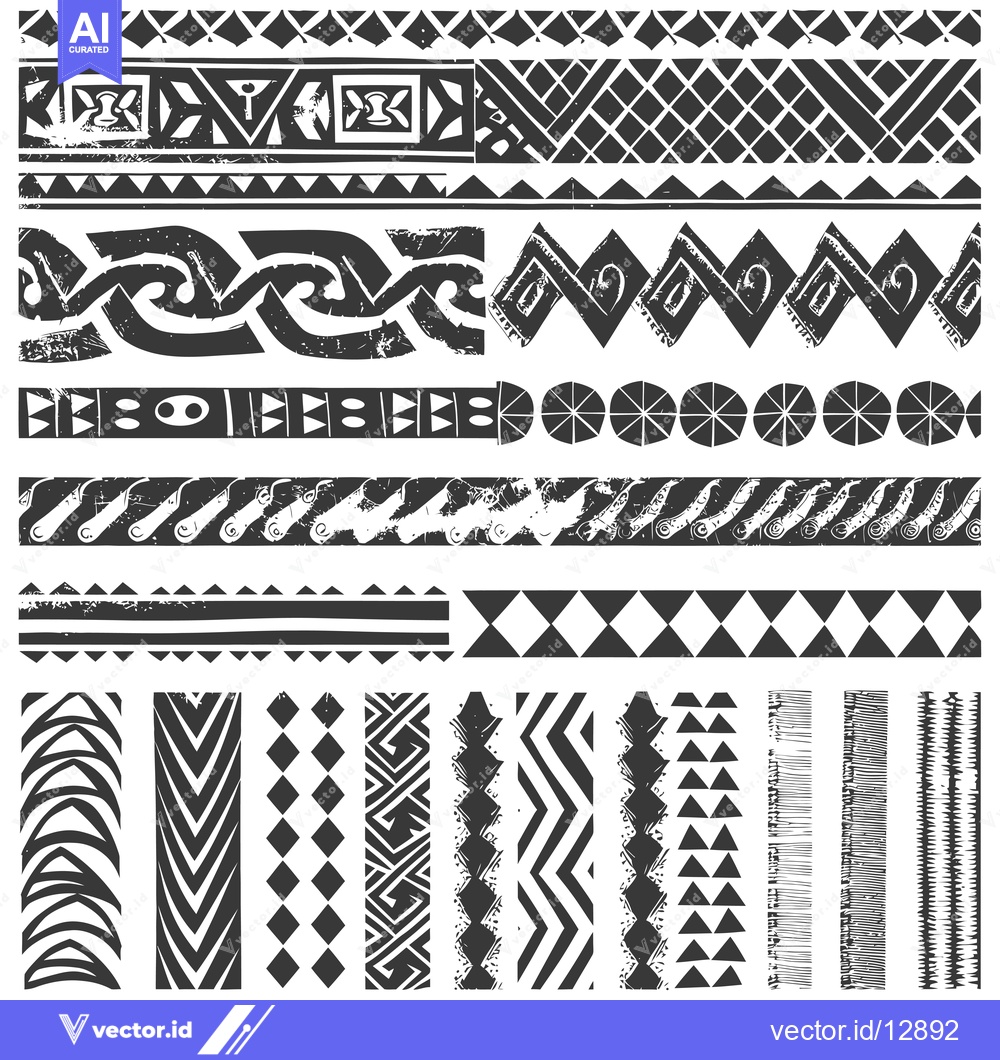 Premium Vector of A Collection of Black and White Geometric Patterns