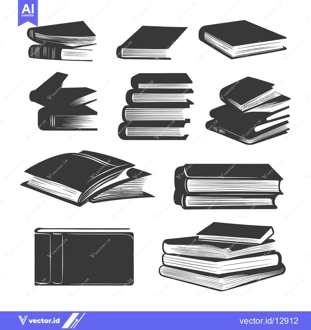 Premium Vector of A Collection of Black and White Illustrations Depicting Various Arrang