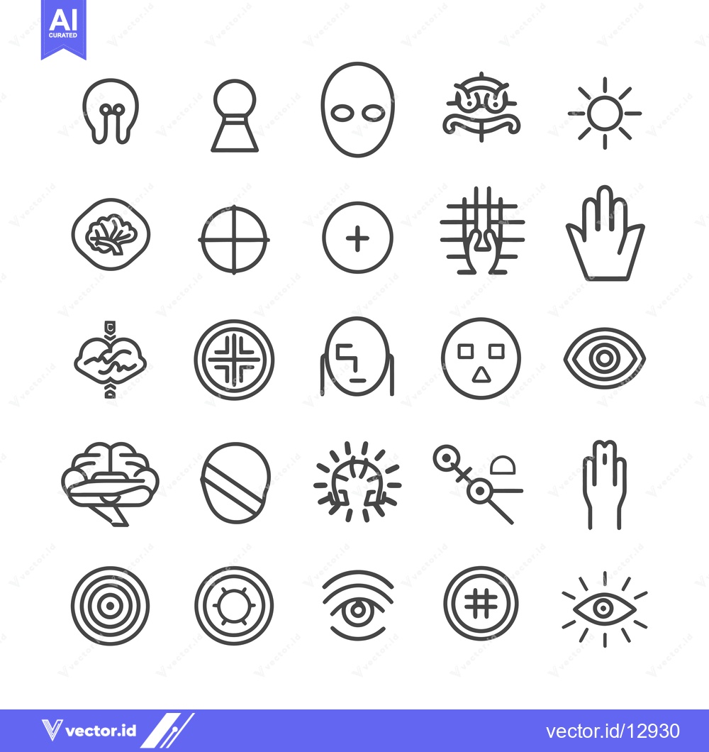 Premium Vector dari A Collection of Black and White Line Art Icons Representing Human Perc
