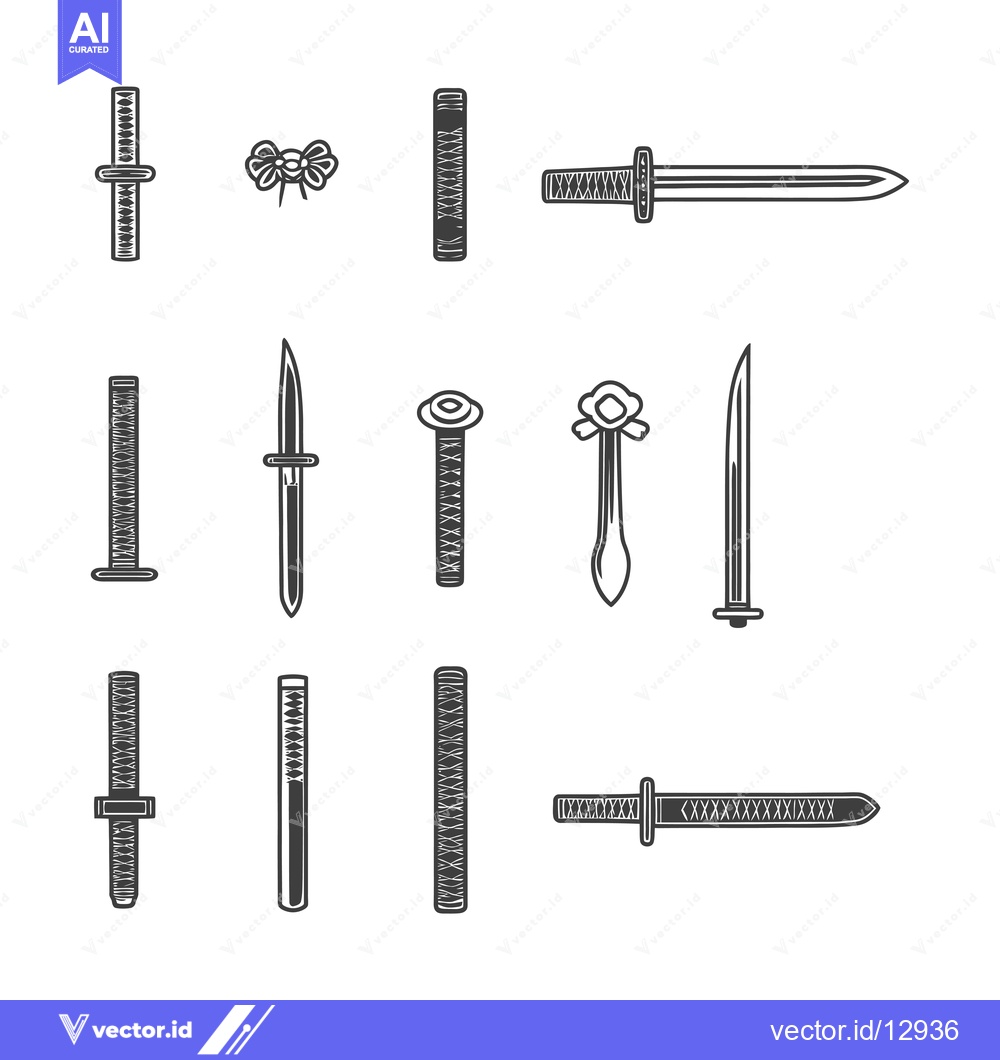 Premium Vector of A Collection of Black and White Line Drawings of Different Types of Sw