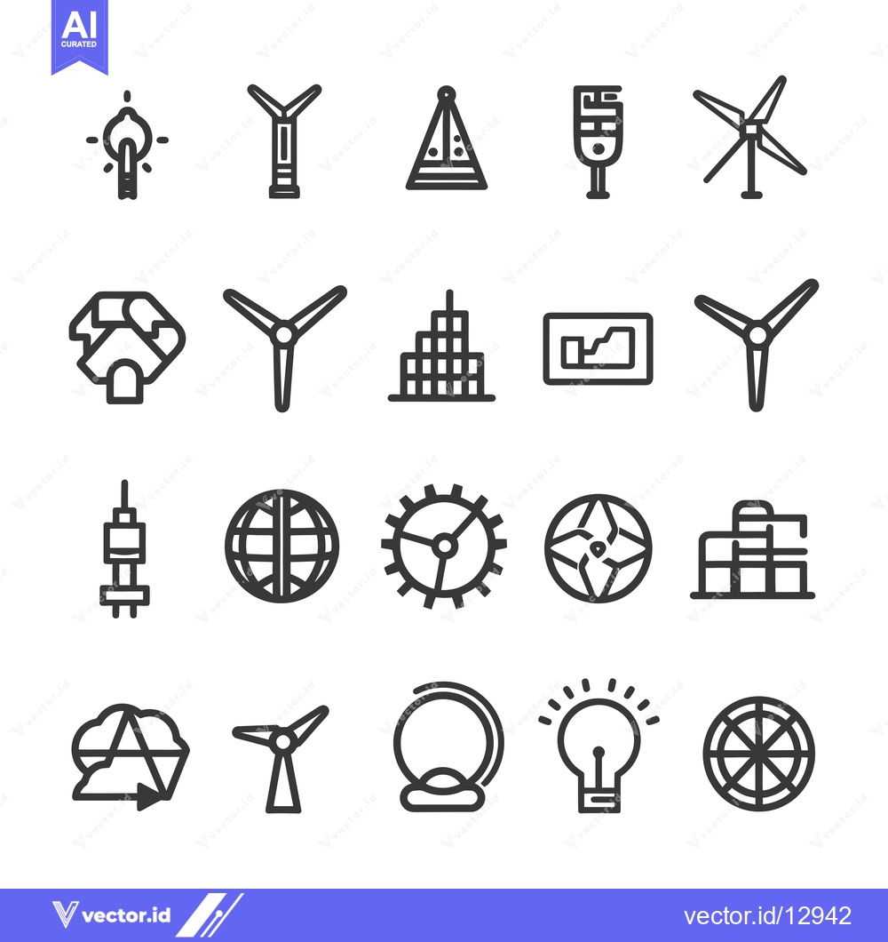 Premium Vector dari A Collection of Black and White Line Icons Depicting Various Concepts