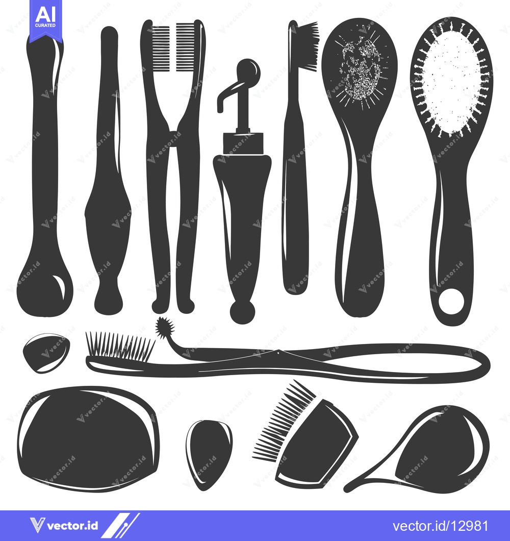 Premium Vector dari A Collection of Black and White Silhouette Images of Various Hair and