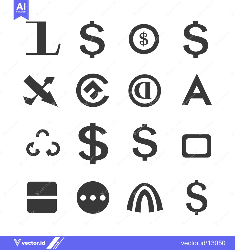 Premium Vector of A Collection of Black and White Symbols and Icons