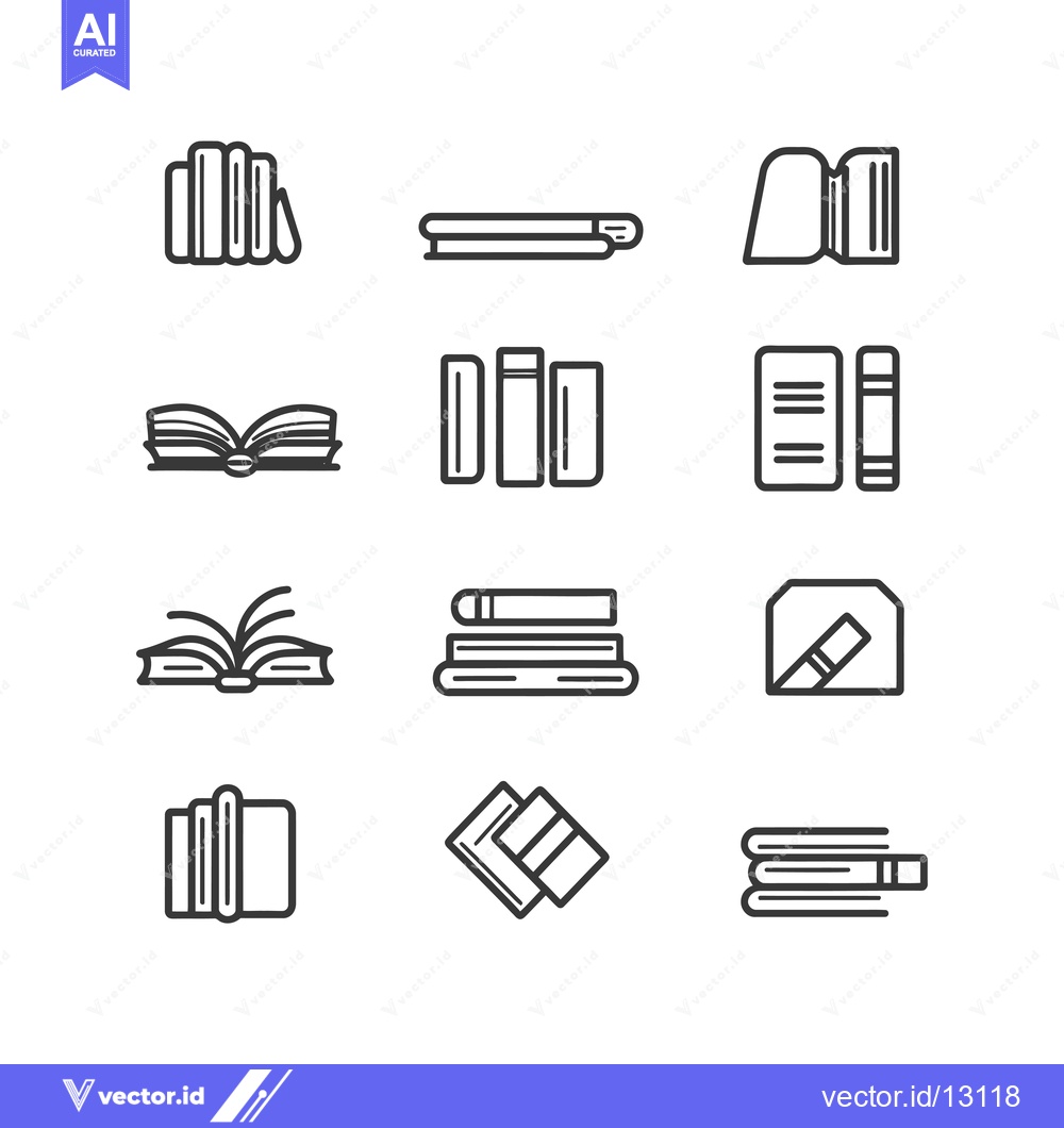 Premium Vector dari A Collection of Book and Literature Related Line Icons