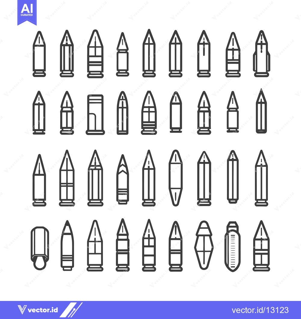 Premium Vector of A Collection of Bullet Outline Illustrations