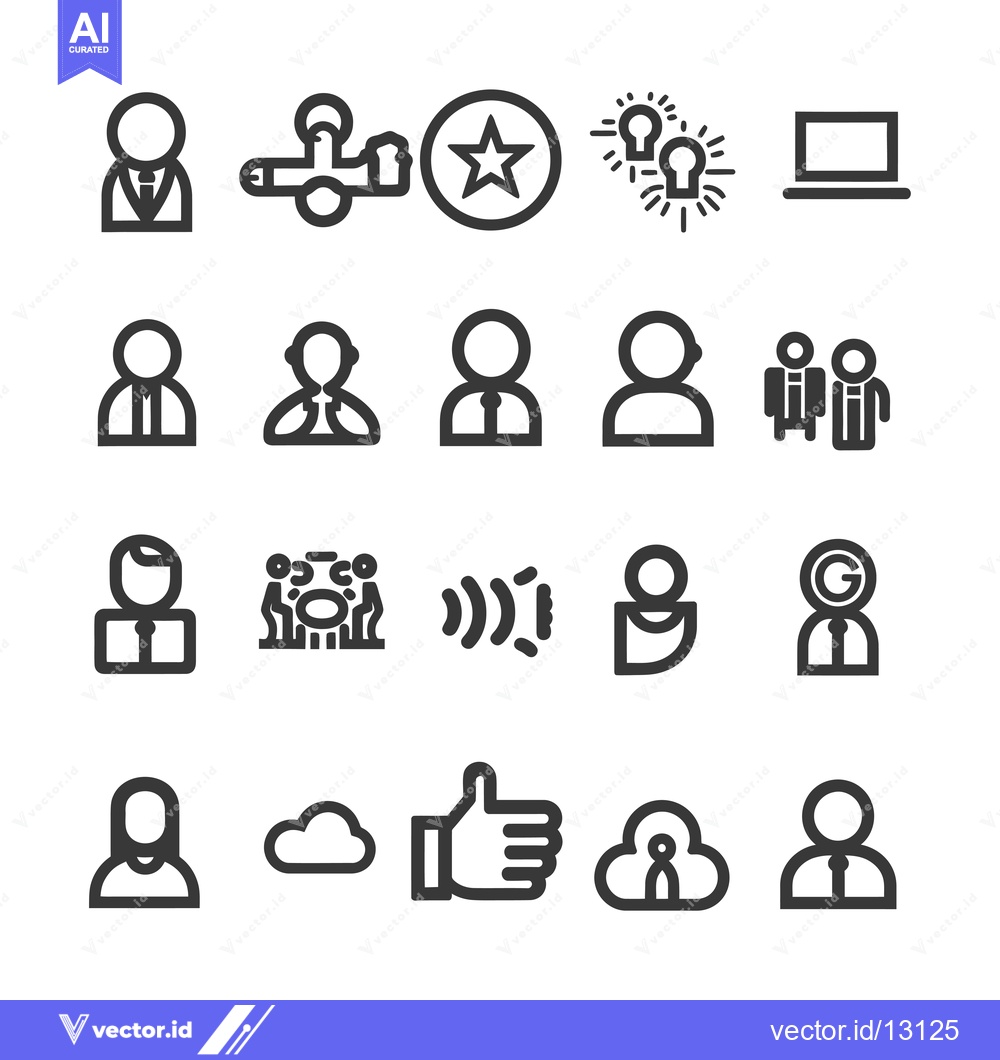 Premium Vector of A Collection of Business and Social Media Related Icons