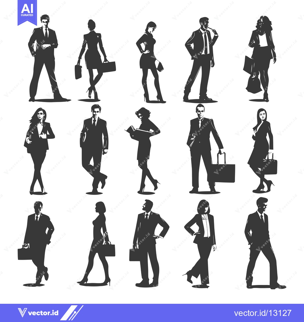 Premium Vector dari A Collection of Business Professionals in Silhouettes