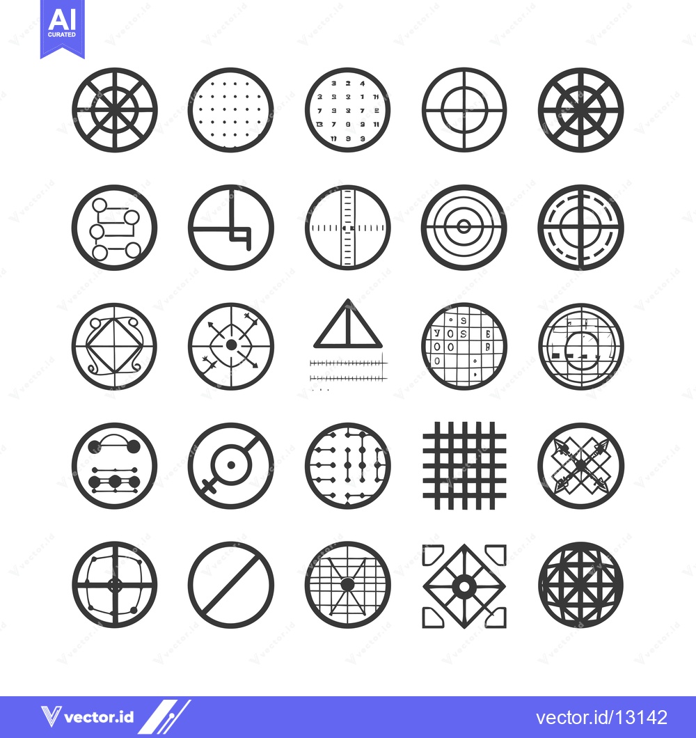 Premium Vector of A Collection of Circular and Geometric Target Icons
