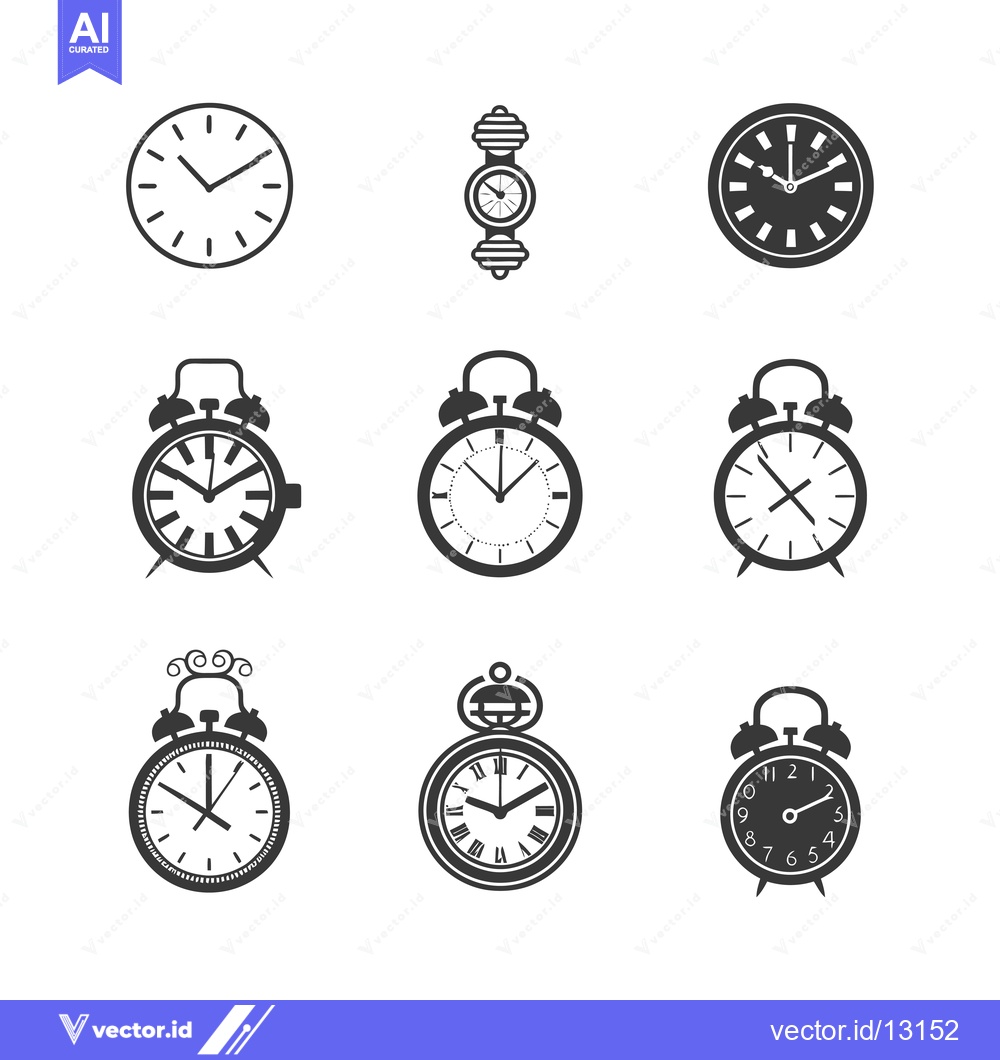 Premium Vector dari A Collection of Clock and Watch Icons