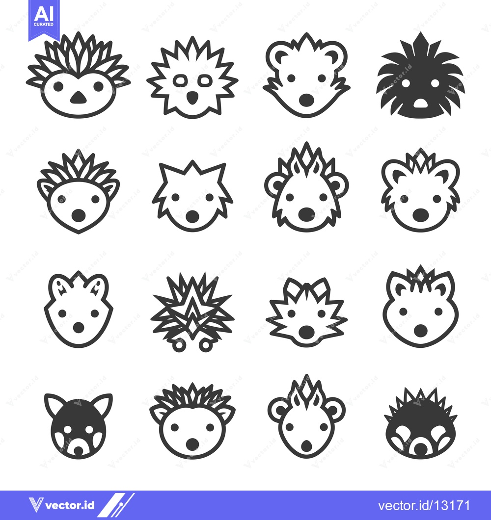 Premium Vector of A Collection of Cute Hedgehog Illustrations in Various Styles