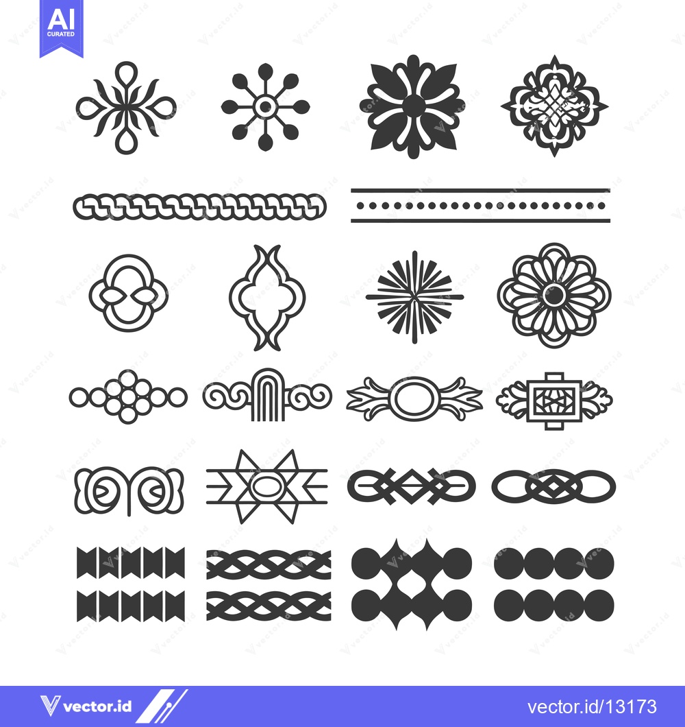 Premium Vector of A Collection of Decorative Floral and Geometric Patterns