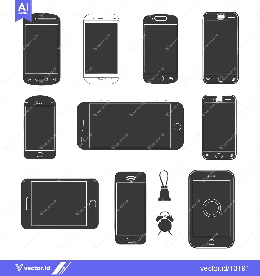 Premium Vector dari A collection of different phone icons
