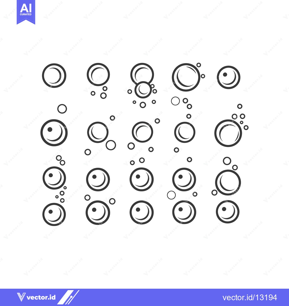 Premium Vector dari A Collection of Different Sizes and Styles of Bubbles