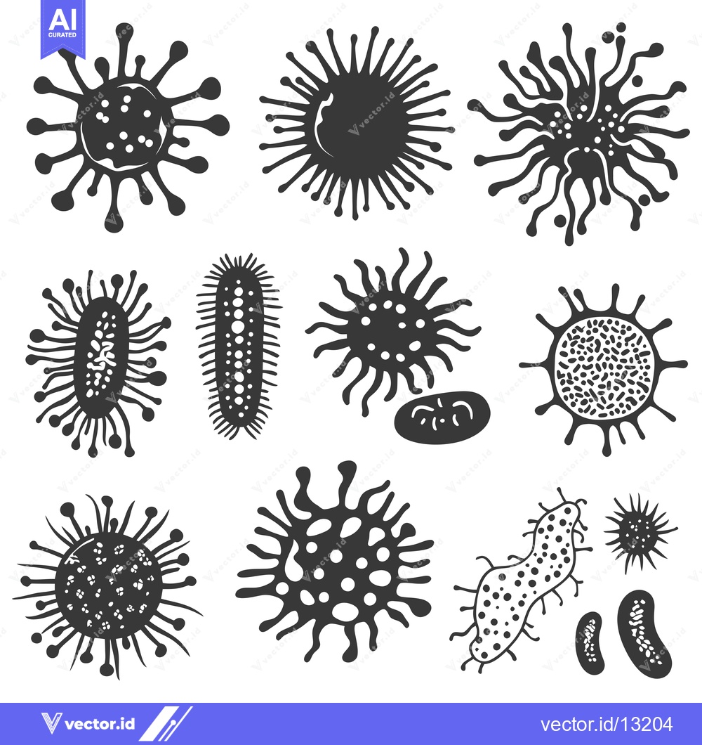 Premium Vector dari A Collection of Different Types of Microorganisms