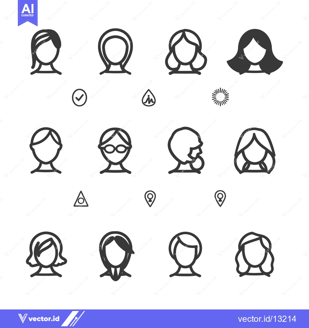 Premium Vector of A Collection of Diverse Female Avatar Icons
