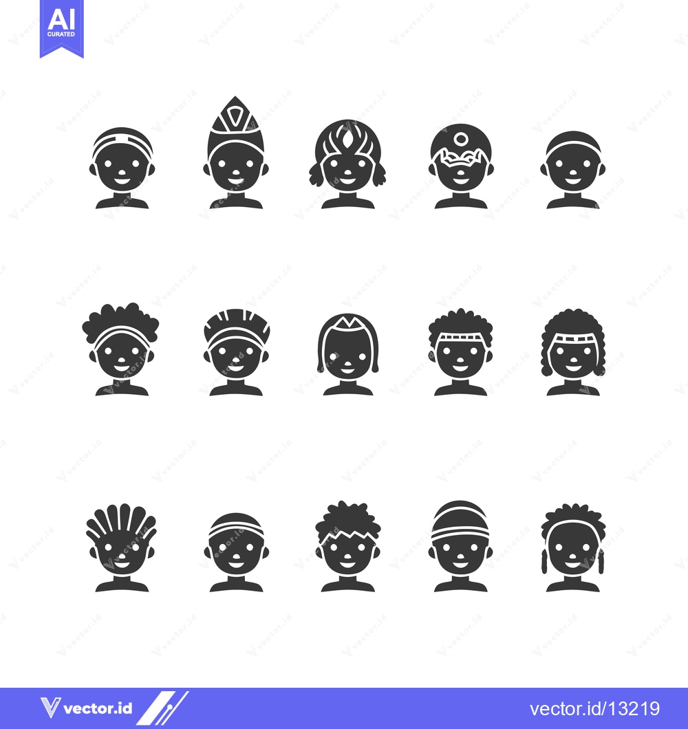 Premium Vector of A Collection of Diverse Hairstyles on Smiling People