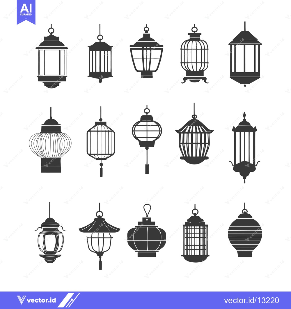 Premium Vector dari A Collection of Diverse Hanging Lanterns