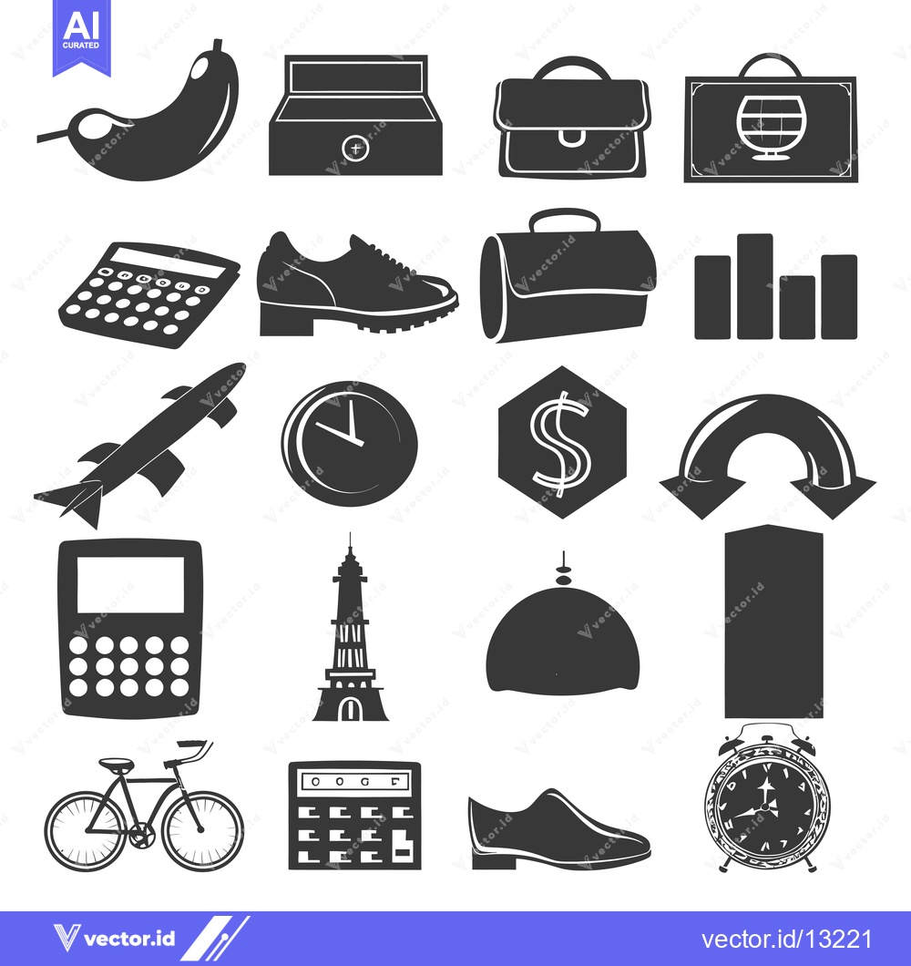 Premium Vector dari A Collection of Diverse Icons in Black Silhouette