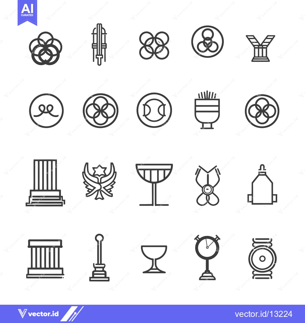 Premium Vector dari A Collection of Diverse Line Drawings Representing Various Concepts