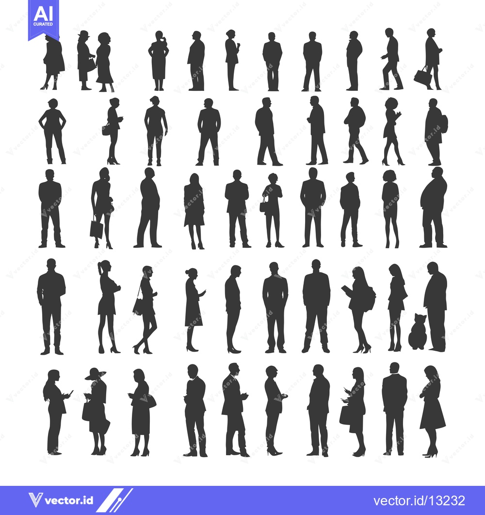 Premium Vector dari A Collection of Diverse Silhouettes of People in Various Poses
