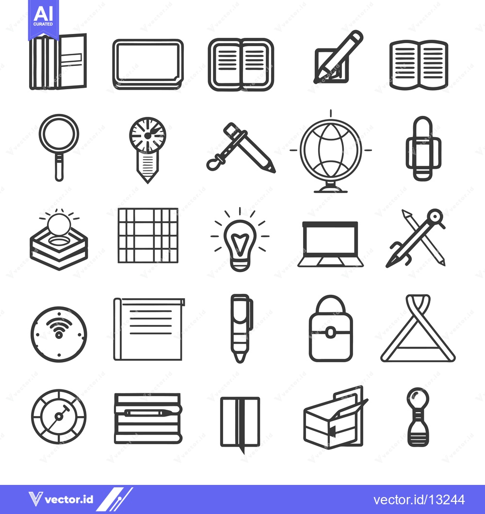 Premium Vector of A Collection of  Education and Learning Related Line Icons